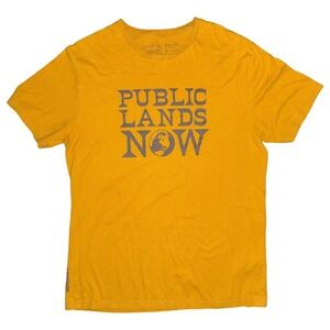 Patagonia - Public Lands Now Men's Medium T Shirt Orange Slim Fit Organic Cotton